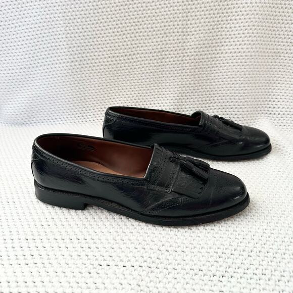 Allen Edmonds Bridgeton Black Penny Loafer Wing Tip Tassel Slip On Brogue 12C - Picture 1 of 11